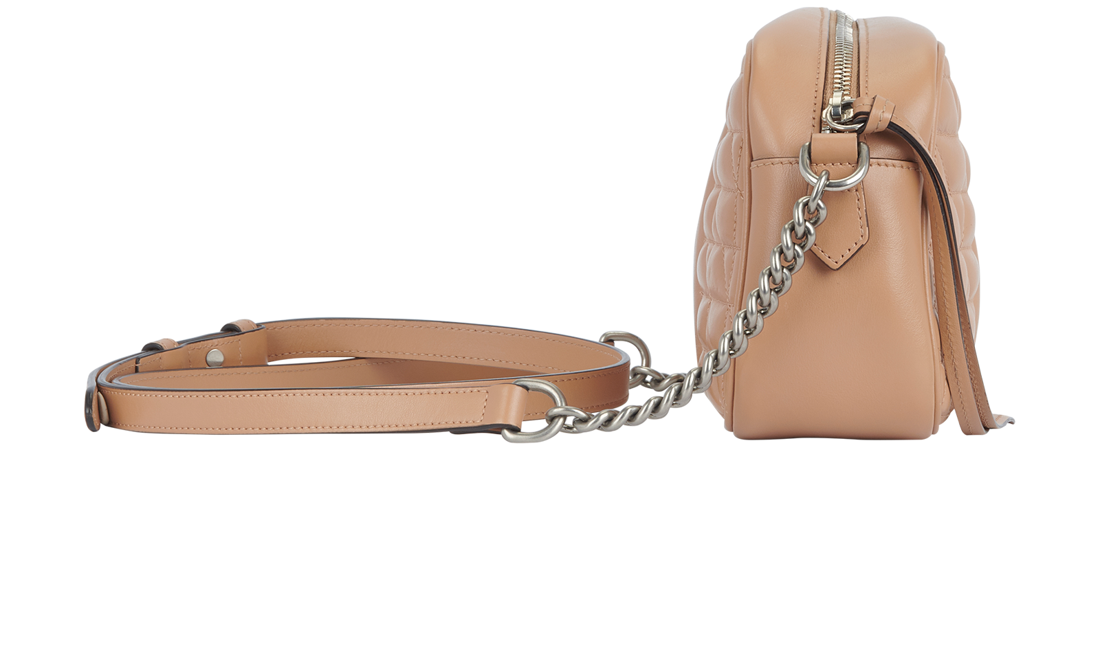 GG Marmont Small Shoulder Bag, &pound;850, Handbags, Beige, Lambskin Leather, Side view